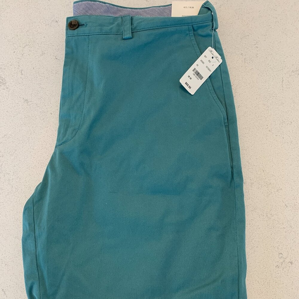 BROOKS BROTHERS Men's Clark Fit Chinos 38x30 | NWT | Green/Teal Cotton